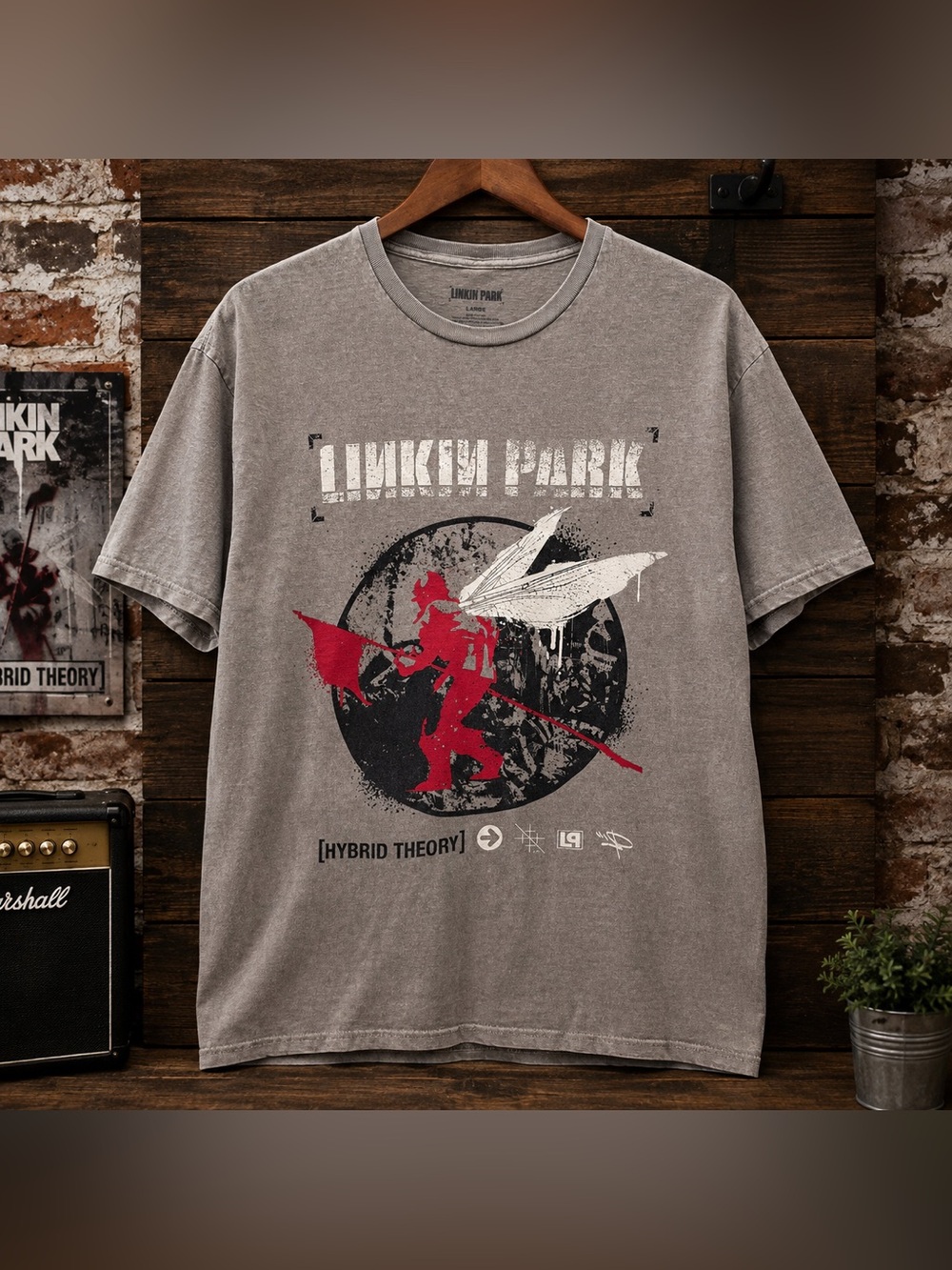 Men's Gray Linkin Park Graphic Tee - Hybrid Theory